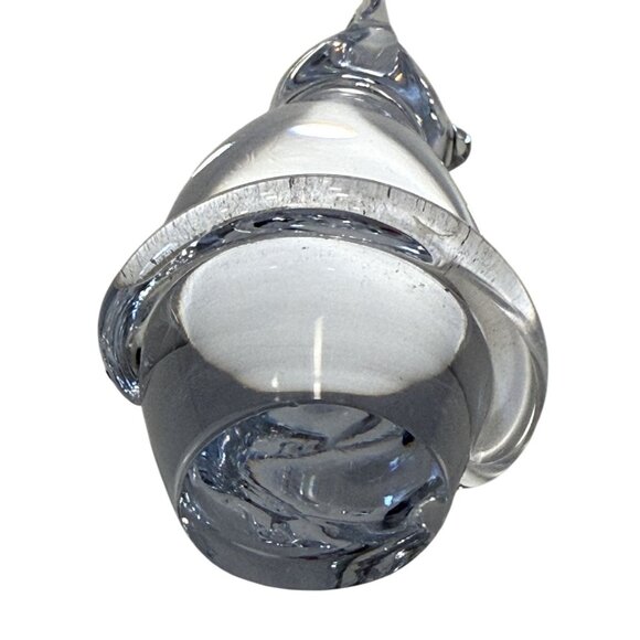 Clear Glass Cat Figurine Paperweight 4.5" Elegant Home/Office Decor Handcrafted - Picture 3 of 4